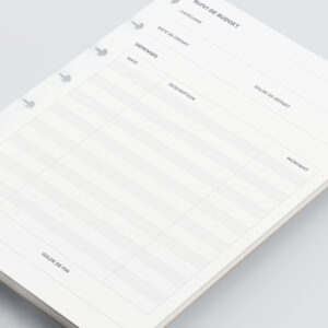 Recharge A5 finances 25 feuilles - Suivi de budget