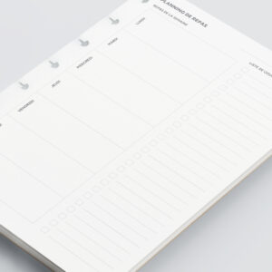 Recharge A5 bien-être 25 feuilles - planning de repas et de courses hebdomadaire